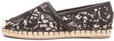 Thumbnail for your product : Valentino Glamorous Mesh & Crochet Knit Espadrilles in Black