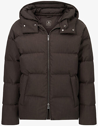Boggi Milano Mens Brown Padded Shell-Down Bomber Jacket M