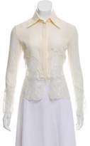 Thumbnail for your product : Valentino Lace Semi-Sheer Top