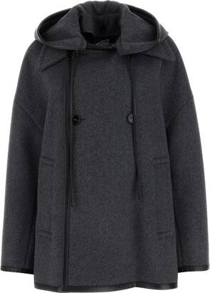 Bottega Veneta Dark Grey Wool Oversize Coat - ShopStyle