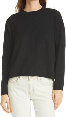 Eileen Fisher Organic Linen & Cotton Crewneck Box Sweater - ShopStyle