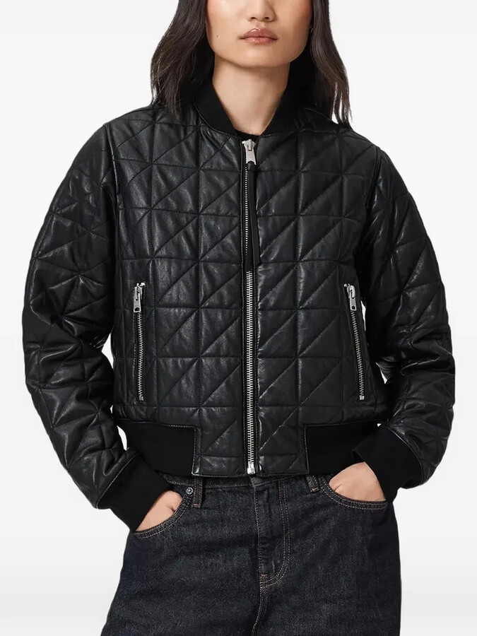 AllSaints Carly quilted zip-up jacket