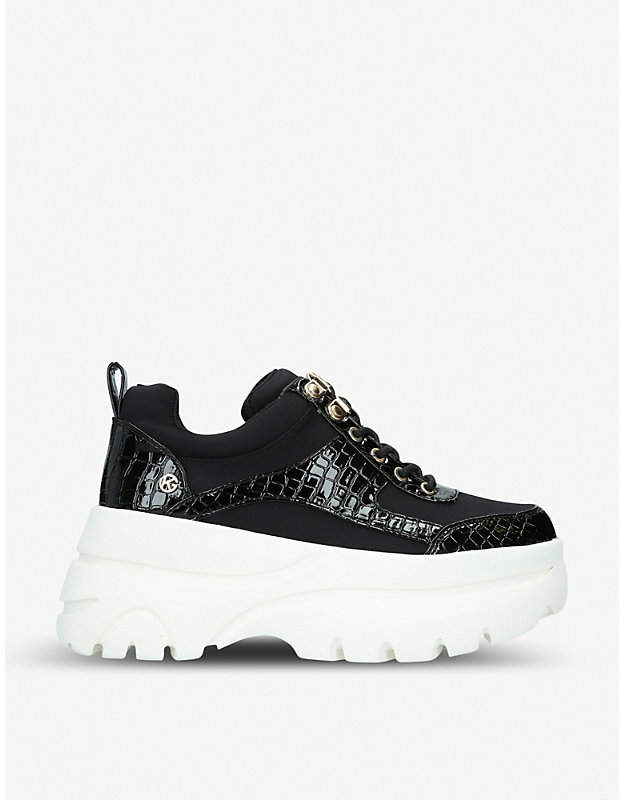 felicia butterfly embellished leather platform trainer