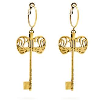 Alexander McQueen Key Drop Earrings - Womens - Gold