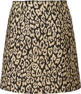 Leopard-jacquard fitted skirt 
