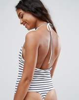 Thumbnail for your product : ASOS Body With Crochet Halter Neck In Stripe