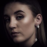 Thumbnail for your product : Cartergore Women's Silver Hamsa Hand Single Long Drop Earring