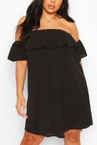 Thumbnail for your product : boohoo Plus Off The Shoulder Shift Dress