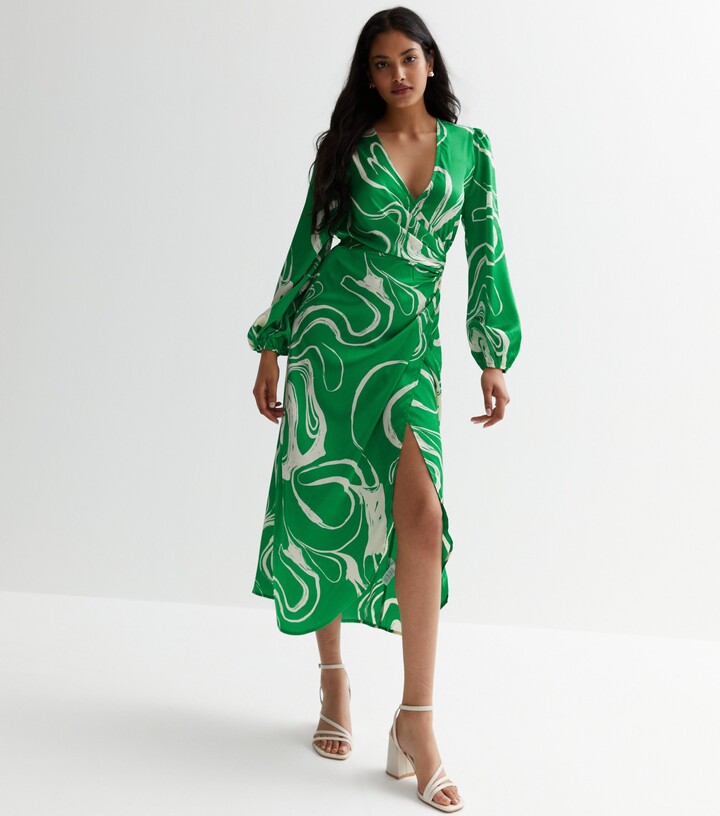 Gini London Green Swirl Midaxi Dress