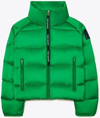 Tory Burch Cropped Performance Satin Down Jacket - ShopStyle