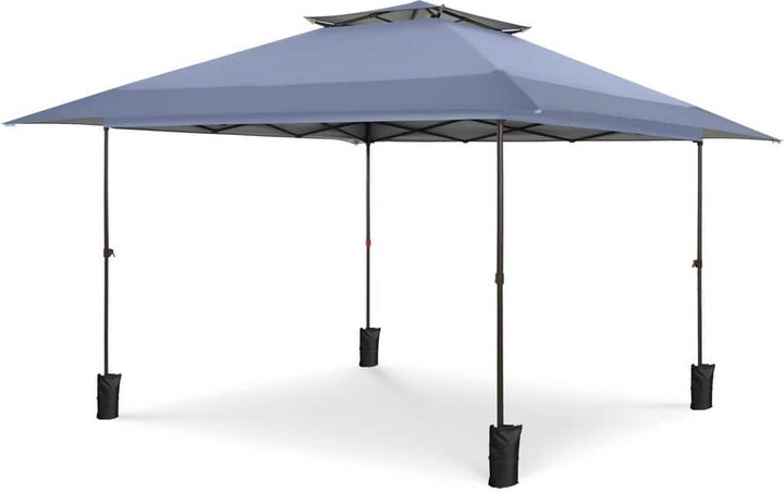 13 ft. x 13 ft. Gray Pop-Up Canopy Double-Tier Top Instant Tent