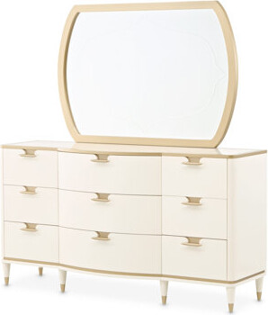 La Terrazza Dresser With Mirror - Creamy Pearl