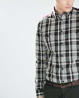Thumbnail for your product : Zara 29489 Checked Shirt With Contrasting Yoke
