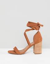 Thumbnail for your product : ASOS DESIGN Travis Tie Leg Heeled Sandals