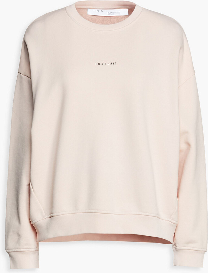 IRO Siryla printed French cotton-terry sweatshirt ShopStyle