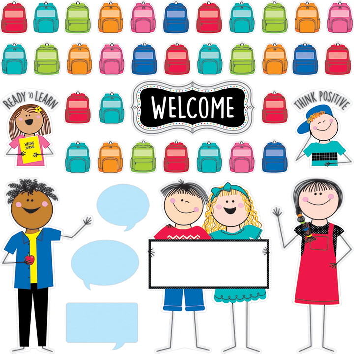 Creative Teaching Press Stick Kids All Are Welcome Bulletin Board Set