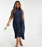 Thumbnail for your product : Maya Bridesmaid ruffle wrap dress in navy