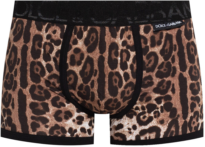 Pech overspringen Gaan Dolce & Gabbana Leopard-printed Boxers - Brown - ShopStyle