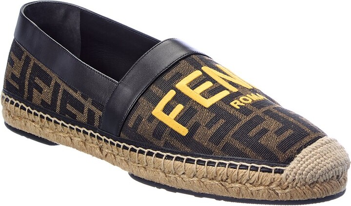 Fendi Ff Jacquard Canvas Espadrilles for Men Mens Shoes Slip-on shoes Espadrille shoes and sandals 