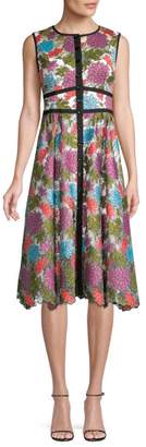 Nanette Lepore Embroidered Floral Button-Front Dress