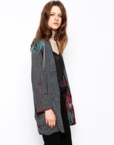 Thumbnail for your product : See by Chloe Long Sleeve Pocket Cardigan in Geo-Tribal Print