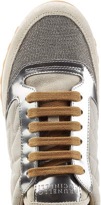 Brunello Cucinelli Embellished Sneakers with Suede