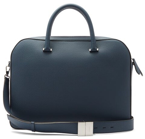 blue leather briefcase