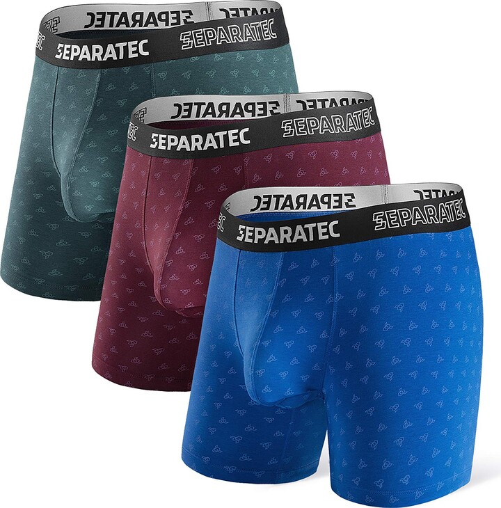 Separatec Men's Boxer Briefs Modal Stretch Breathable Separated