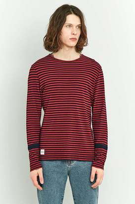 NATIVE YOUTH Birling Indigo and Burgundy Breton Stripe Long-Sleeve Shirt