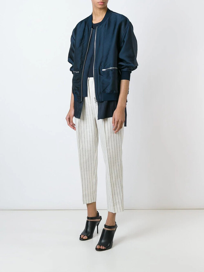Layered Bomber Jacket in INDIGO