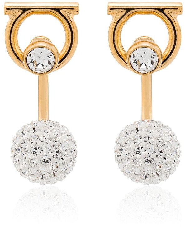 Ferragamo Gancini crystal-embellished earrings - ShopStyle Ferragamo Gancini crystal-embellished earrings - ShopStyle