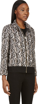 Thumbnail for your product : Moncler Gamme Rouge Beige & Black Python Print Puff Bomber Jacket
