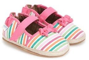 Robeez 'Candy Stripe' Espadrille Crib Shoe (Baby & Walker)