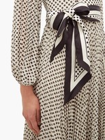 Thumbnail for your product : Zimmermann Sunray Pleated Polka-dot Chiffon Dress - Black Cream