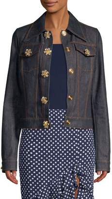 Michael Kors Collection Jewel Button Denim Jacket