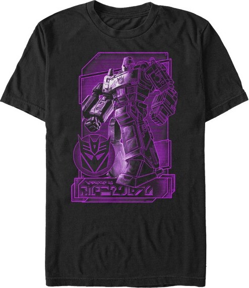 Transformers Men'sTransformersMegatronDigitalOutlineT-Shirt-Black-Medium