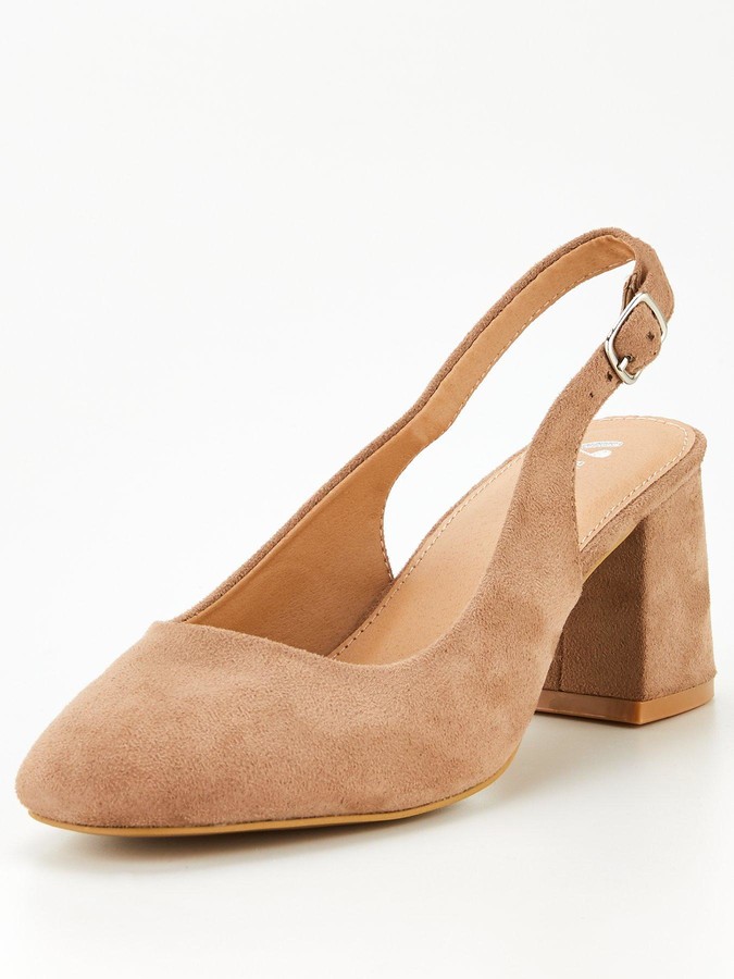 taupe slingback heels