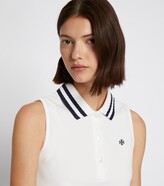 Thumbnail for your product : Tory Burch Performance Piqué Pleated-Collar Sleeveless Polo