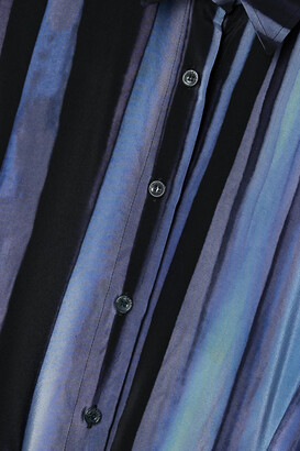 Altuzarra Judina Belted Printed Silk Crepe De Chine Midi Shirt Dress - Blue