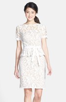Thumbnail for your product : Tadashi Shoji Cap Sleeve Lace Peplum Dress