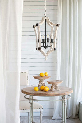 One Allium Way 4 - Light Wood Chandelier Hanging Light Fixture with Adjustable Chain for Kitchen Dining Room Foyer Entryway Bulb Not Included