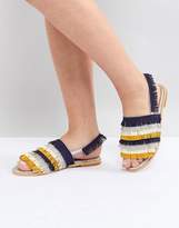 Thumbnail for your product : Lost Ink Multi Fringe Flat Sandals