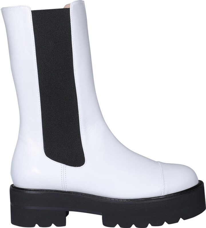 chunky white ankle boots