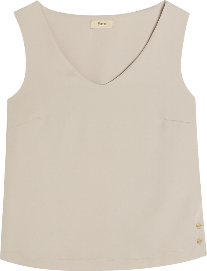 Herno V-neck Satin-crepe top