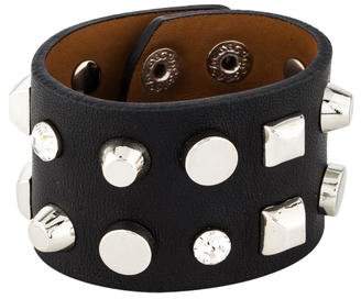 Blumarine Stud & Leather Wrap Bracelet