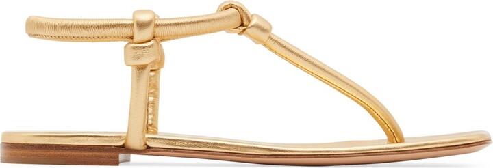 Buy Shoetopia Embellished Backstrap Golden Flat Sandals For Women & Girls  online