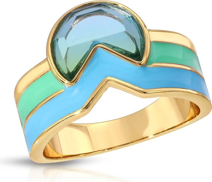 Glamrocks Jewelry Tequila Sunrise Enamel Cigar Band - Sky