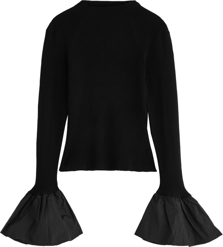 ROTATE Sunday Rotate Ribbed-knit top