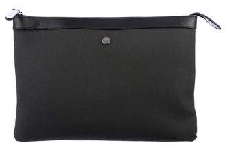 Mismo Leather-Trimmed Woven Pouch w/ Tags