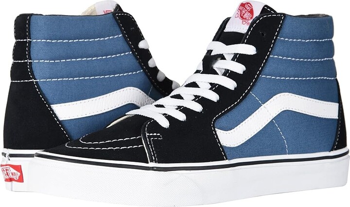 vans high tops black and blue